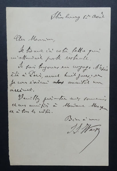 Jean-Jacques WEISS - LETTRE AUTOGRAPHE SIGN&Eacute;E. Jean-Jacques WEISS