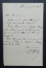 Jean-Jacques WEISS - LETTRE AUTOGRAPHE SIGN&Eacute;E. Jean-Jacques WEISS