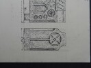 Dessin original sign&eacute; - Pierre tombale du mus&eacute;e de P&eacute;rigueux (XII&egrave;me) - Encre vers 1930. Louis Henri Laffill&eacute;e