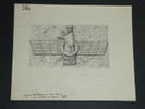 Figure symbolique du dieu Assour - Dessin original sign&eacute; de ses initiales. Louis Henri Laffill&eacute;e