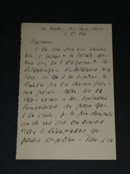 Henri LACOMBE, LETTRE autographe sign&eacute;e 1890 Loiret. Henri LACOMBE