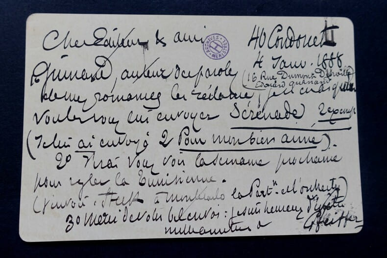 PFEIFFER Georges - LETTRE AUTOGRAPHE SIGN&Eacute;E &Agrave; HEUGEL, MENESTREL 1888. Georges Pfeiffer