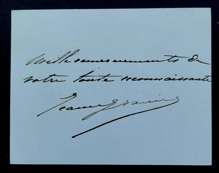 Jeanne GRANIER - CARTE AUTOGRAPHE SIGNEE DE REMERCIEMENTS. Jeanne Granier