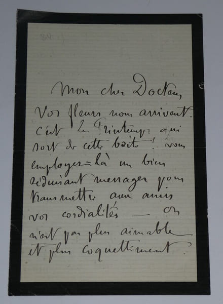 Gustave DROZ Lettre autographe sign&eacute;e "Vos fleurs nous arrivent" 4 pages 1880. Gustave DROZ