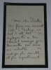 Gustave DROZ Lettre autographe sign&eacute;e "Vos fleurs nous arrivent" 4 pages 1880. Gustave DROZ
