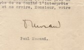 Paul Morand - Lettre dactylographi&eacute;e sign&eacute;e au sujet de son recueil, 1900 - 1931. Paul Morand