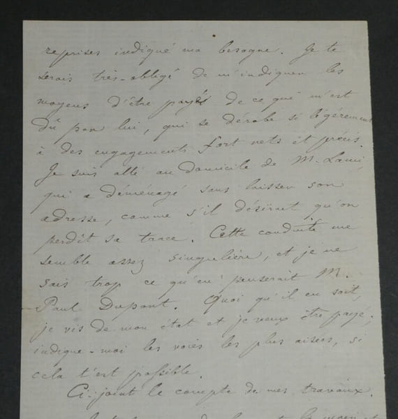Henri Cantel - Lettre autographe sign&eacute;e &agrave; "Mon cher Georges", 1876. Henri Cantel