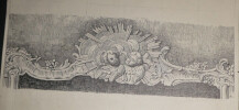 Dessin original sign&eacute; - Sommet d'un cadre de tableau religieux (milieu du XVIIIe si&egrave;cle). Louis Henri Laffill&eacute;e