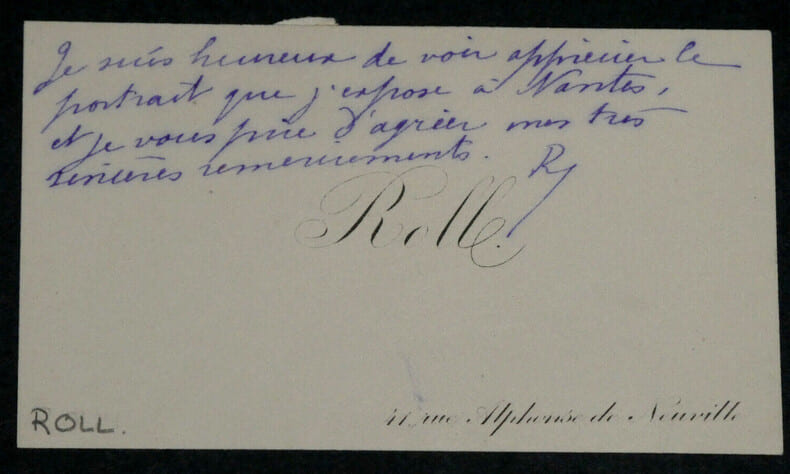 Alfred ROLL - Carte de visite autographe sign&eacute;e. Alfred ROLL