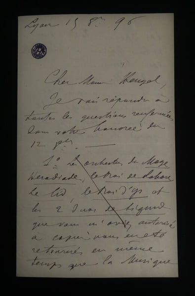 LETTRE AUTOGRAPHE SIGN&Eacute;E &Agrave; Henri HEUGEL, 1896. LUIGINI Alexandre