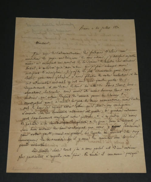 Narcisse-Achille de Salvandy - Lettre autographe sign&eacute;e - 1830. Narcisse-Achille de Salvandy