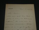 EMILE DESCHANEL - LETTRE AUTOGRAPHE SIGN&Eacute;E &Agrave; Charles EDMOND en novembre 1889. Emile Deschanel