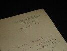 FEUILLET Octave - LETTRE AUTOGRAPHE SIGN&Eacute;E, VERSAILLES 1885. Octave Feuillet
