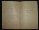 FEUILLET Octave - LETTRE AUTOGRAPHE SIGN&Eacute;E, VERSAILLES 1885. Octave Feuillet