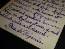 Lettre autographe sign&eacute;e, remerciements et adieux &agrave; la Revue. Henri de R&eacute;gnier