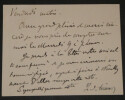 L&eacute;on de TINSEAU - CARTE AUTOGRAPHE SIGN&Eacute;E "aller manger votre roti". L&eacute;on de TINSEAU