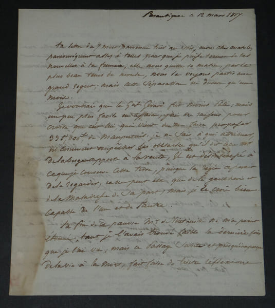 Lettre autographe &agrave; M. Le Comte Anatole de Montesquiou - "L'apparition sur l'horizon [de Talleyrand] me para&icirc;t toujours un funeste pr&eacute;sage" - 3 pages ...