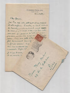 Armand Salacrou, Lettre autographe signée à Thierry Maulnier sur un Comité 1946