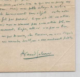 Armand Salacrou, Lettre autographe signée à Thierry Maulnier sur un Comité 1946