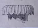 Chapiteau &eacute;olien et fragments &agrave; Aegae - Dessin original sign&eacute;. Louis Henri Laffill&eacute;e