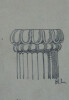Chapiteau &eacute;olien et fragments &agrave; Aegae - Dessin original sign&eacute;. Louis Henri Laffill&eacute;e