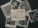 6 Exlibris &eacute;cusson, Comt&eacute; de Bourgogne avec une Enveloppe cachet&eacute;e de cire lys. 