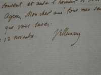 Abel VILLEMAIN Lettre Autographe Signée Recommandation d'un bachelier