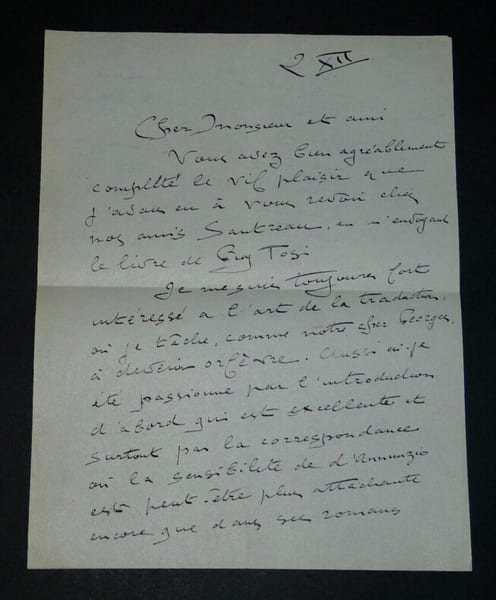 Lucien BESNARD - Lettre autographe sign&eacute;e &agrave; Monsieur Membr&eacute;. Lucien BESNARD