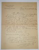 LETTRE AUTOGRAPHE SIGN&Eacute;E, ECOLE SUP A&Eacute;RONAUTIQUE, 1912. Jean-Baptiste Roche