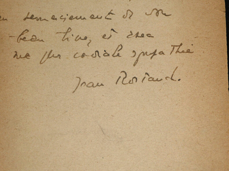 Jean Rostand - Note autographe sign&eacute;e de remerciement. Jean Rostand