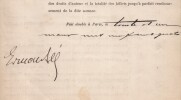 Pouvoir sign&eacute; par Edmond S&eacute;e - Collection coh&eacute;rente 25 auteurs & musiciens. Edmond S&eacute;e