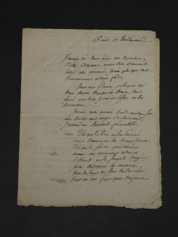 Bazile Vandeuvre - Lettre autographe sign&eacute;e &agrave; une "belle citoyenne". Bazile Vandeuvre