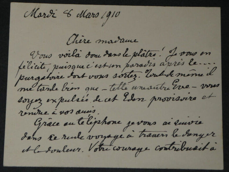 L&eacute;on de TINSEAU - LETTRE AUTOGRAPHE SIGN&Eacute;E "paradis apr&egrave;s le...purgatoire", 1910. L&eacute;on de TINSEAU