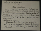 L&eacute;on de TINSEAU - LETTRE AUTOGRAPHE SIGN&Eacute;E "paradis apr&egrave;s le...purgatoire", 1910. L&eacute;on de TINSEAU