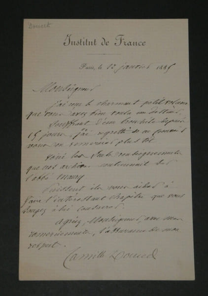 Camille DOUCET - Po&egrave;te - LETTRE AUTOGRAPHE SIGN&Eacute;E - Paris - 1885. Camille DOUCET