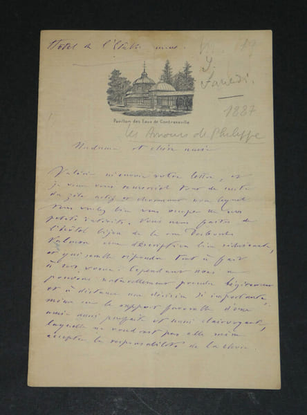 Octave FEUILLET, Romancier - LETTRE AUTOGRAPHE SIGN&Eacute;E, 4 pages, 1887. Octave FEUILLET