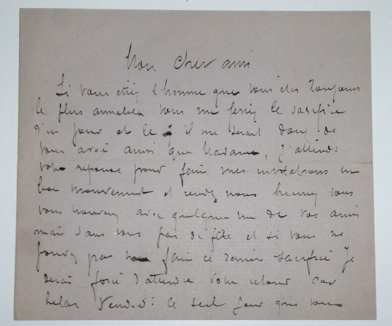 BOUVET Henri - LETTRE AUTOGRAPHE SIGN&Eacute;E, PEINTRE. Henri Bouvet