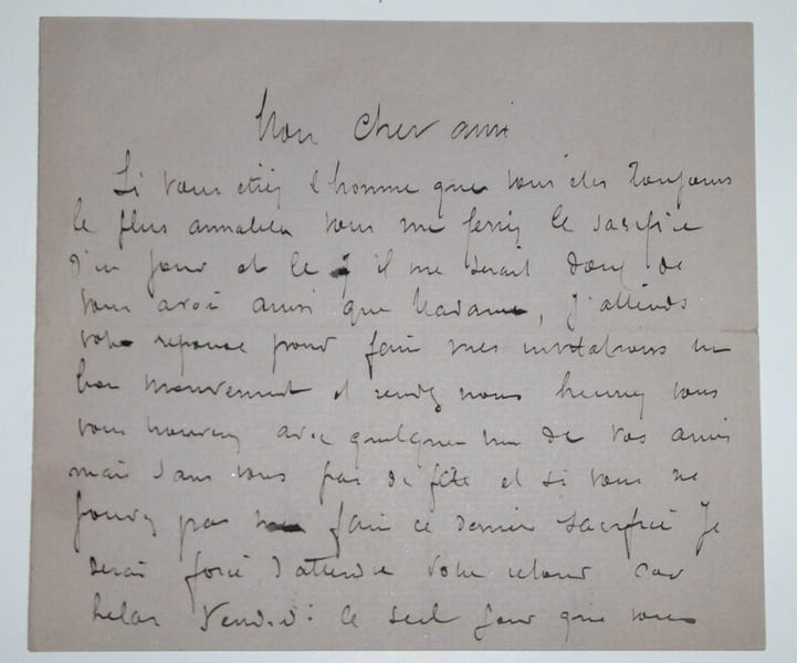 BOUVET Henri - LETTRE AUTOGRAPHE SIGN&Eacute;E, PEINTRE. Henri Bouvet