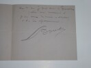 BOUVET Henri - LETTRE AUTOGRAPHE SIGN&Eacute;E, PEINTRE. Henri Bouvet