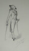 Henri Louis Delamarre - Dessin original sign&eacute; et dat&eacute; - Homme au sabre 1877. Henri Louis Delamarre