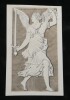 Dessin original &agrave; l'encre et lavis - Figure all&eacute;gorique ange ail&eacute;e &eacute;p&eacute;e, XIX&egrave;me. Anonyme