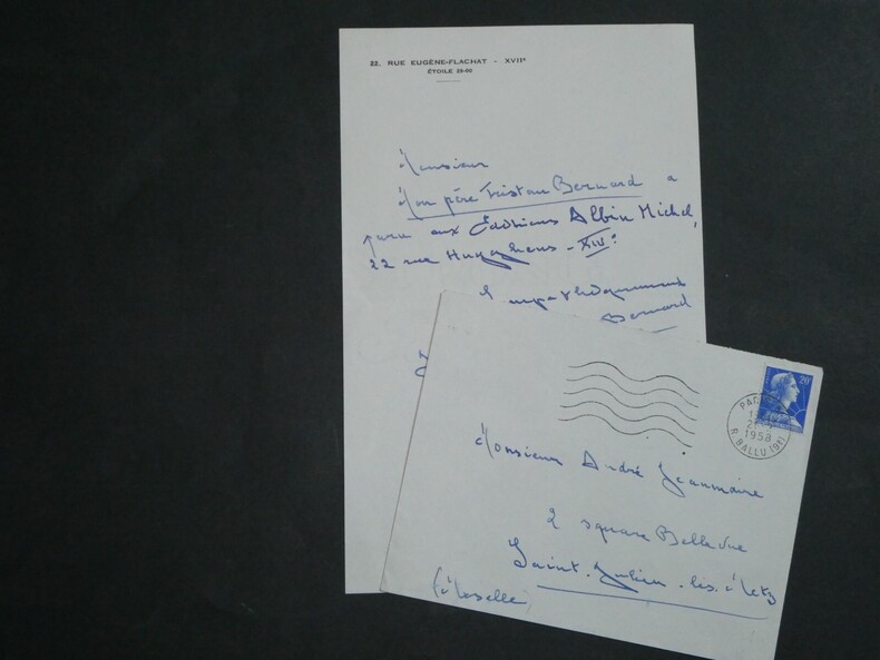 Jean-Jacques BERNARD - LETTRE AUTOGRAPHE SIGN&Eacute;E, fils de Tristan BERNARD. Jean-Jacques Bernard