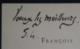 COPPEE Fran&ccedil;ois - CARTE DE VISITE SIGNEE, PARIS. Fran&ccedil;ois Copp&eacute;e