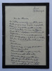 Fernand VAND&Eacute;REM - LETTRE AUTOGRAPHE SIGN&Eacute;E DE DEUIL, 1901. Fernand VAND&Eacute;REM