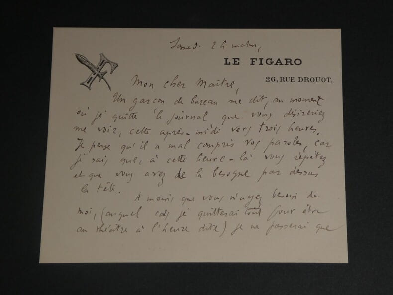 Serge BASSET - Lettre autographe sign&eacute;e &agrave; son ma&icirc;tre. Serge BASSET