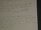 Serge BASSET - Lettre autographe sign&eacute;e &agrave; son ma&icirc;tre. Serge BASSET