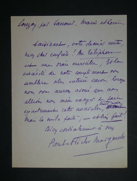 LETTRE AUTOGRAPHE SIGN&Eacute;E &Agrave; Charles FOLEY, c. 1901. MARGUERITTE Paul et Victor
