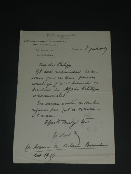 Victor MARGUERITTE, romancier - LETTRE AUTOGRAPHE SIGN&Eacute;E, 1 page, 1900. Victor MARGUERITTE