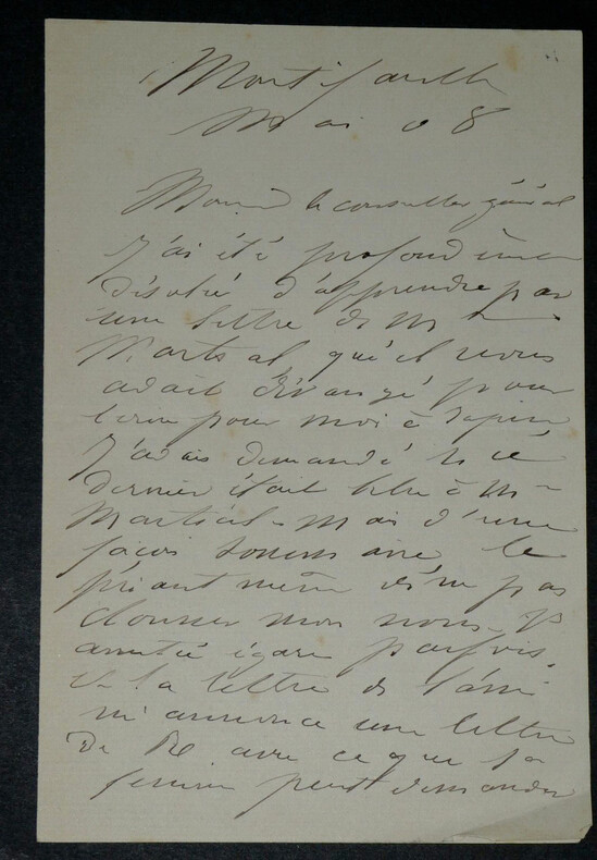 Eug&eacute;nie CASANOVA - LETTRE AUTOGRAPHE SIGN&Eacute;E, 1908, Montifault. Eug&eacute;nie Casanova