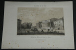 Isidore DOREY - Gravure s&eacute;pia Fa&ccedil;ade du Palais de justice, &agrave; Tours, 1838. Isidore Dorey